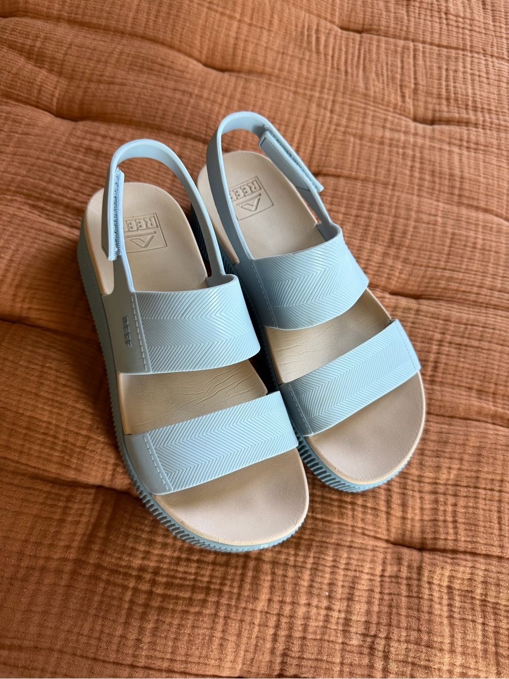 Reef Water Vista Higher Light Blue Strap Slingback Waterproof Platform Sandals